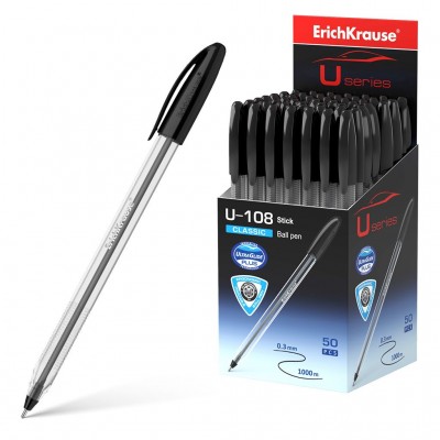 Ручка шариковая ErichKrause® U-108 Orange Stick 1.0, Ultra Glide Technology,  чернил черные (в ко